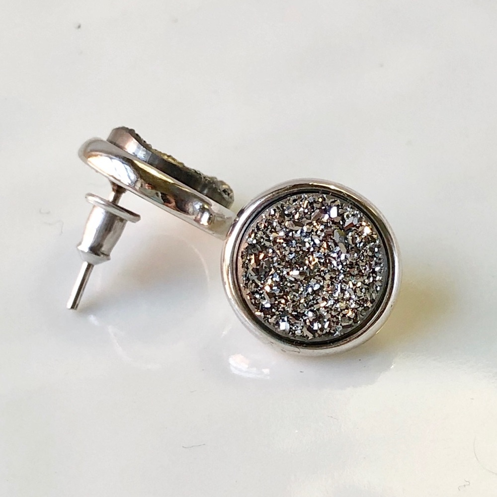 Marcia Moran Titanium Druzy Large Stud Earrings